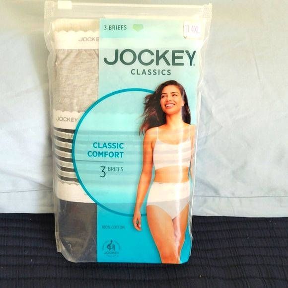 Jockey Gray Classic Briefs Comfort Fit Size 11/4X Gray Black Stripe - Picture 1 of 3
